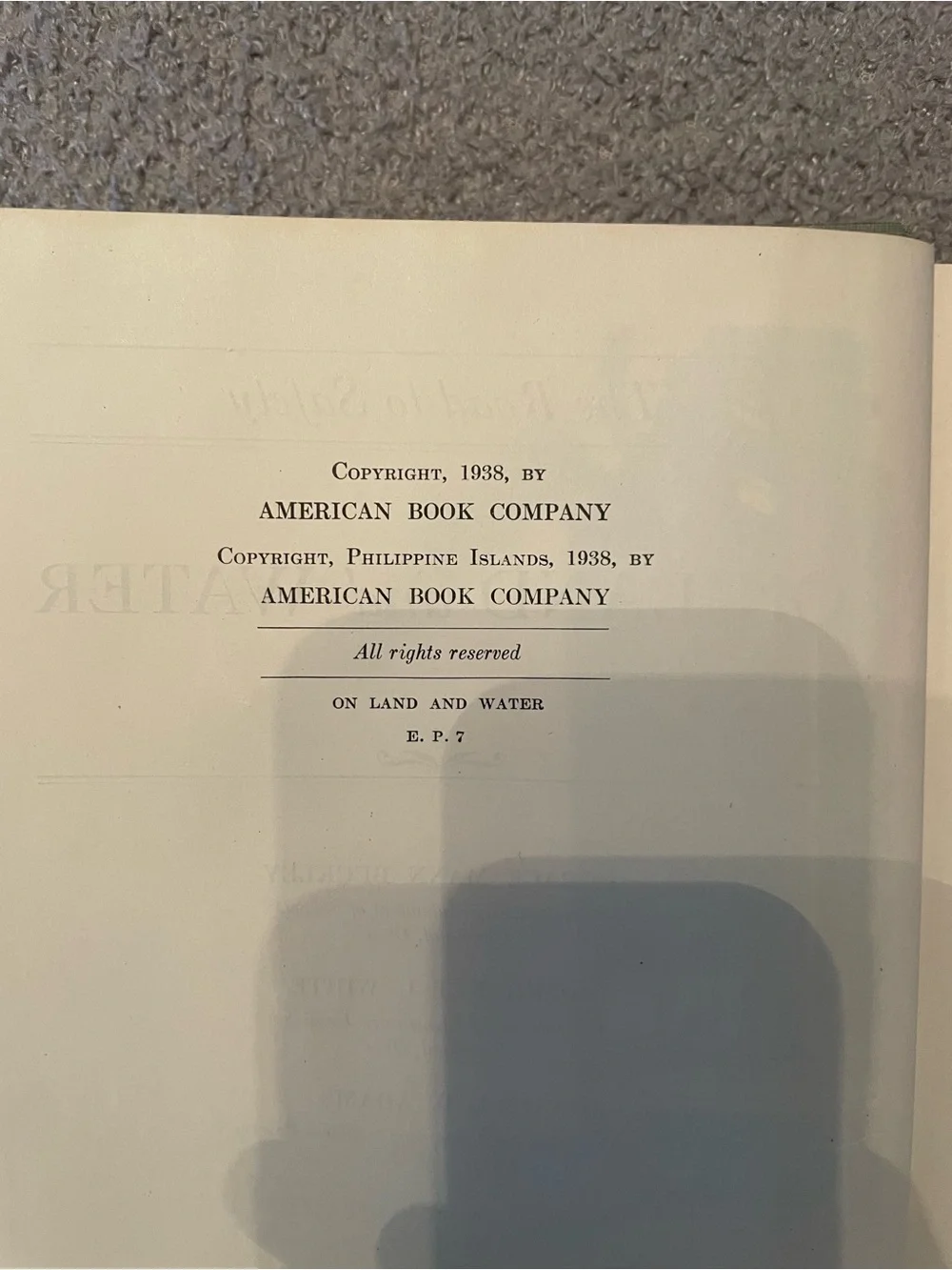 Vintage On Land and Water Book